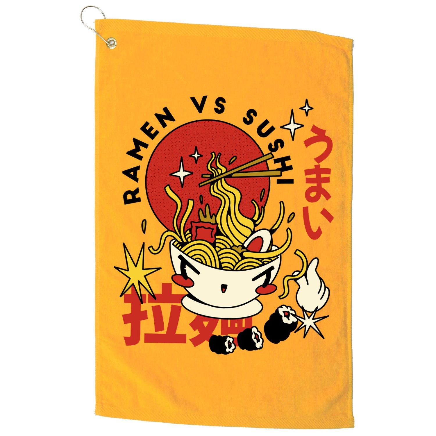 Ramen Vs Sushi Retro Japanese Food Golf Towel