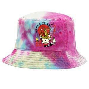 Ramen Vs Sushi Retro Japanese Food Tie-Dyed Bucket Hat