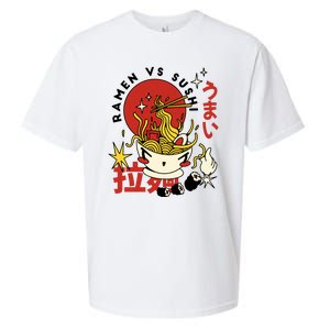 Ramen Vs Sushi Retro Japanese Food Sueded Cloud Jersey T-Shirt