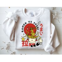 Ramen Vs Sushi Retro Japanese Food Sweatshirt