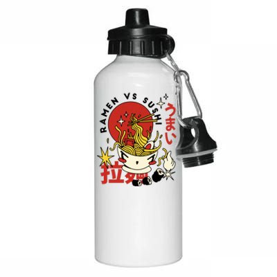 Ramen Vs Sushi Retro Japanese Food Aluminum Water Bottle