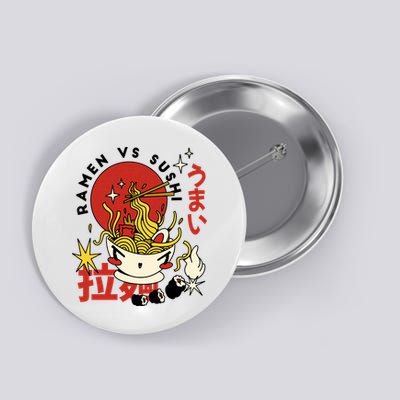 Ramen Vs Sushi Retro Japanese Food Button