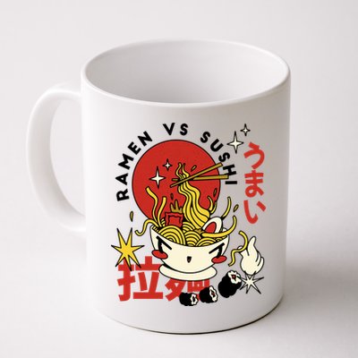 Ramen Vs Sushi Retro Japanese Food Mug