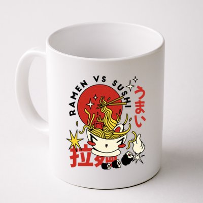 Ramen Vs Sushi Retro Japanese Food Coffee Mug