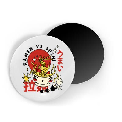Ramen Vs Sushi Retro Japanese Food Magnet