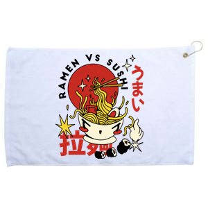 Ramen Vs Sushi Retro Japanese Food Grommeted Golf Towel