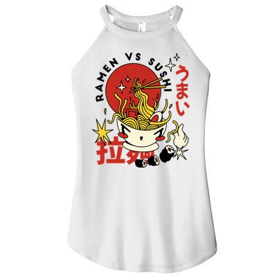Ramen Vs Sushi Retro Japanese Food Women's Perfect Tri Rocker Tank
