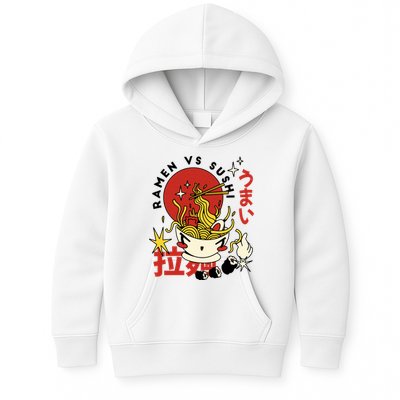 Ramen Vs Sushi Retro Japanese Food Kids Hoodie
