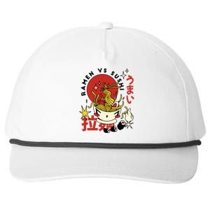 Ramen Vs Sushi Retro Japanese Food Snapback Five-Panel Rope Hat