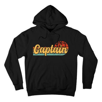 Retro Vintage Sailing Captain Sailboat Sail Boat Tall Hoodie