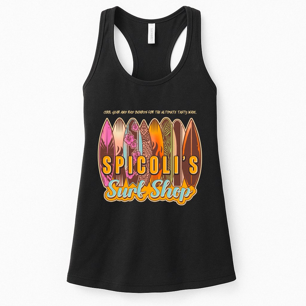 Retro Vintage Spicolis Surf Shop Womens Tank Top