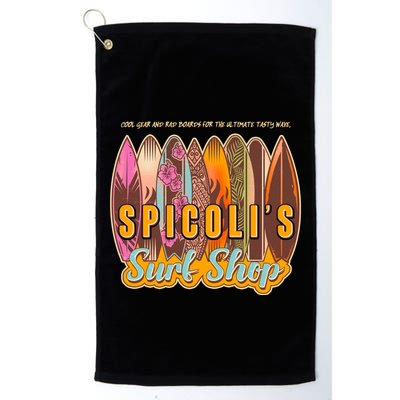 Retro Vintage Spicolis Surf Shop Golf Towel