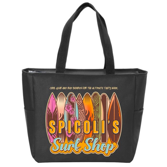Retro Vintage Spicolis Surf Shop Zip Tote Bag