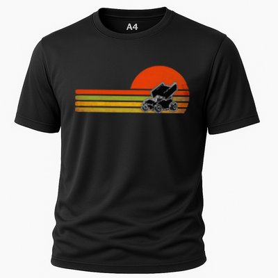 Retro Vintage Sprint Car Dirt Track Racing Distressed Cooling Performance Crew T-Shirt