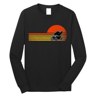 Retro Vintage Sprint Car Dirt Track Racing Distressed Long Sleeve Shirt