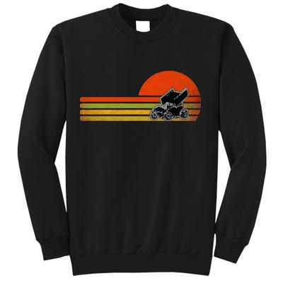 Retro Vintage Sprint Car Dirt Track Racing Distressed Sweatshirt