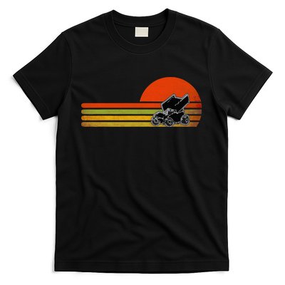 Retro Vintage Sprint Car Dirt Track Racing Distressed T-Shirt