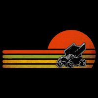 Retro Vintage Sprint Car Dirt Track Racing Distressed Button