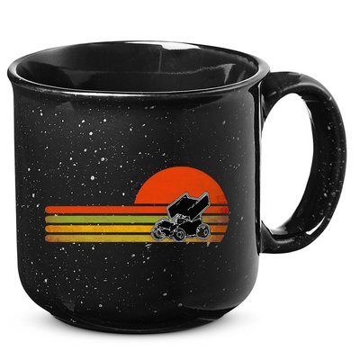 Retro Vintage Sprint Car Dirt Track Racing Distressed 15oz Campfire Ceramic Mug
