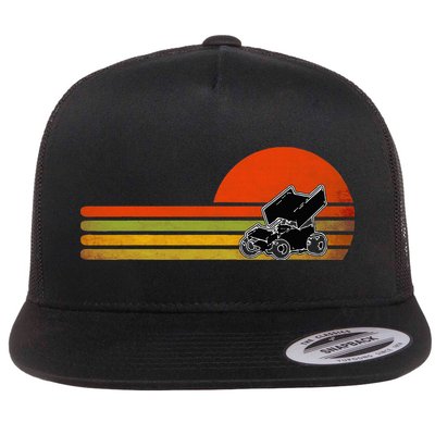 Retro Vintage Sprint Car Dirt Track Racing Distressed Flat Bill Trucker Hat