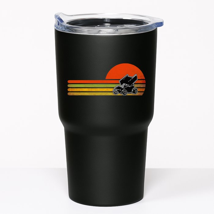 Retro Vintage Sprint Car Dirt Track Racing Distressed Tumbler