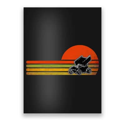 Retro Vintage Sprint Car Dirt Track Racing Distressed Poster