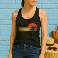Retro Vintage Sprint Car Dirt Track Racing Distressed Womens Tank Top