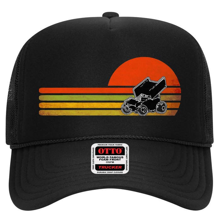 Retro Vintage Sprint Car Dirt Track Racing Distressed Hat