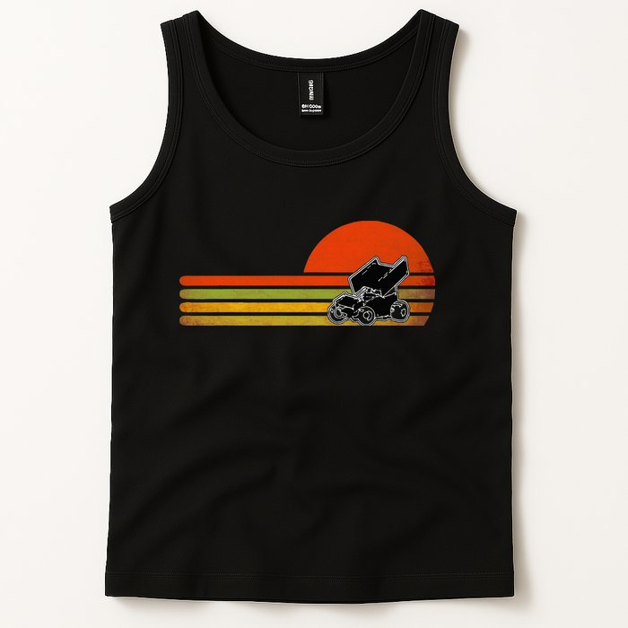 Retro Vintage Sprint Car Dirt Track Racing Distressed Tank Top