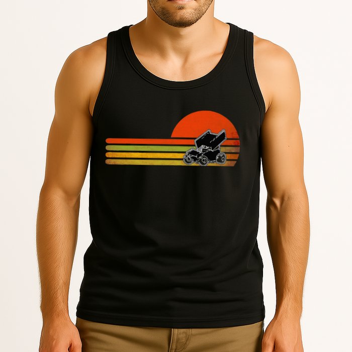 Retro Vintage Sprint Car Dirt Track Racing Distressed Tank Top