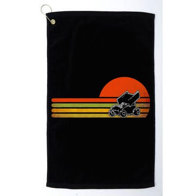 Retro Vintage Sprint Car Dirt Track Racing Distressed Golf Towel