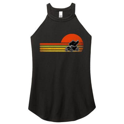 Retro Vintage Sprint Car Dirt Track Racing Distressed Women's Perfect Tri Rocker Tank