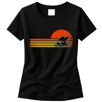 Retro Vintage Sprint Car Dirt Track Racing Distressed Womens T-Shirt