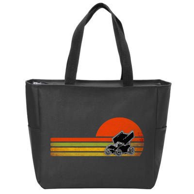 Retro Vintage Sprint Car Dirt Track Racing Distressed Zip Tote Bag