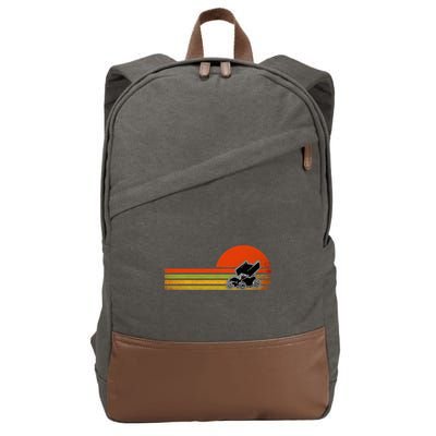 Retro Vintage Sprint Car Dirt Track Racing Distressed Cotton Canvas Backpack