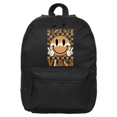 Retro Vintage Smiley Emoji Game Day Vibes Football Sports Fan 16 in Basic Backpack