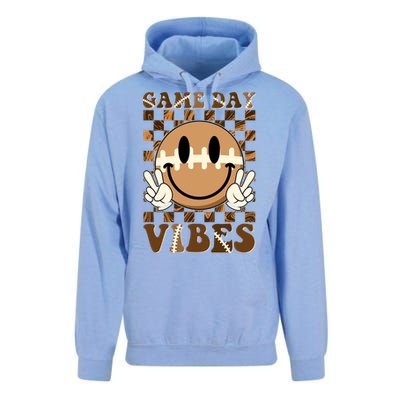 Retro Vintage Smiley Emoji Game Day Vibes Football Sports Fan Unisex Surf Hoodie