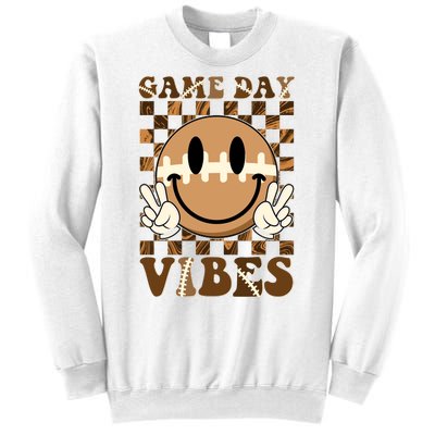 Retro Vintage Smiley Emoji Game Day Vibes Football Sports Fan Sweatshirt