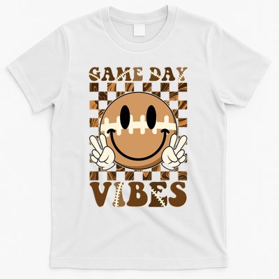 Retro Vintage Smiley Emoji Game Day Vibes Football Sports Fan T-Shirt