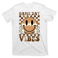 Retro Vintage Smiley Emoji Game Day Vibes Football Sports Fan T-Shirt