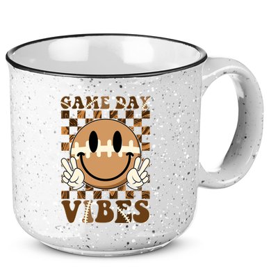 Retro Vintage Smiley Emoji Game Day Vibes Football Sports Fan 15oz Campfire Ceramic Mug