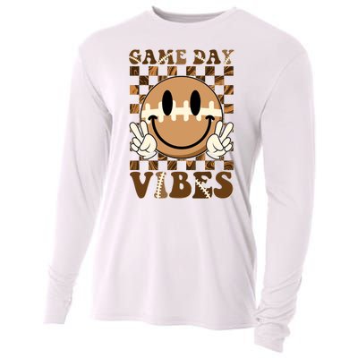 Retro Vintage Smiley Emoji Game Day Vibes Football Sports Fan Cooling Performance Long Sleeve Crew