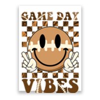 Retro Vintage Smiley Emoji Game Day Vibes Football Sports Fan Poster