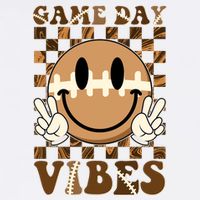 Retro Vintage Smiley Emoji Game Day Vibes Football Sports Fan Premium T-Shirt