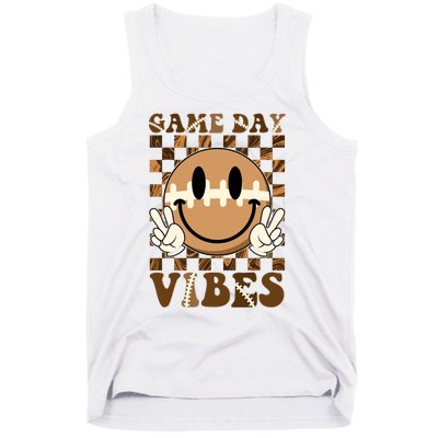 Retro Vintage Smiley Emoji Game Day Vibes Football Sports Fan Tank Top