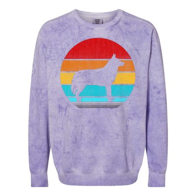 Retro Vintage Siberian Husky Colorblast Crewneck Sweatshirt