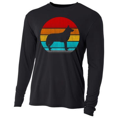 Retro Vintage Siberian Husky Cooling Performance Long Sleeve Crew