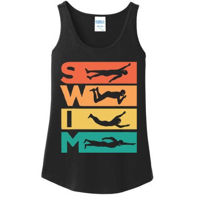 Retro Vintage Swimming Gift For Swimmers Ladies Essential Tank