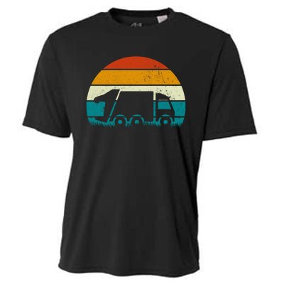 Retro Vintage Sunset Recycling Trash Kids Garbage Truck Gift Cooling Performance Crew T-Shirt