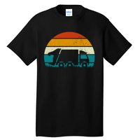 Retro Vintage Sunset Recycling Trash Kids Garbage Truck Gift Tall T-Shirt